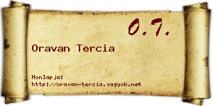 Oravan Tercia névjegykártya